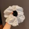 Nuevo Anillo de Salchicha Blanco Coreano con Empalme Bordado de Flor Anillo de Salchicha Falda Elegante de Gama Alta Accesorio para el Cabello de la Parte Posterior de la Cabeza