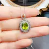 Venta al por mayor de fábrica Popular Colgante de Peridoto Natural Plata S925 Incrustado Piedra Principal 6*8 Joyería de Lujo Venta Directa de Fábrica