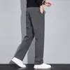 Outono 2026 Calças Casuais Masculinas Tamanho Plus Reta Slim Fit Elastano Soltas Versáteis Modernas Confortáveis Calças Roupas Masculinas