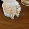 Conjunto de Brincos, Colar e Pulseira de Pérolas Retro Franceses, Luxo Leve, Moda de Alta Qualidade, Joias Elegantes Estilo Princesa