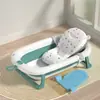 Bañera para Bebé con Sensor de Temperatura para Uso en Casa, Plegable y Adecuada para Sentarse y Acostarse, Tina de Baño Infantil Ampliada y Engrosada, Tina para Remojar Bebés