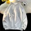 Moletom com Capuz Estilo Americano Pesado com Forro de Fleece Lazy Chic para Homens, Marca Tendência, Jaqueta Oversized de Alto Padrão para Outono e Inverno