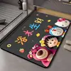 Alfombrilla de suelo de barro de diatomeas con diseño de oso fresa de dibujos animados, alfombrilla absorbente para baño, alfombrilla de secado rápido para pies, alfombrilla antideslizante para ducha, puerta de baño
