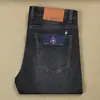 Jeans Rectos de Tiro Medio de Algodón Elástico Lavados y Desgastados Negros-Grises Gruesos Nuevos para Otoño e Invierno para Hombre