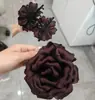 Elegante presilha de cabelo flor de rede 2026 novo modelo presilha de garra com laço para mulheres com cabelo grosso, presilha de tubarão para a parte de trás da cabeça acessório de cabelo
