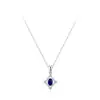 Colar com Pingente Luxuoso de Prata Esterlina S925 Nova Safira Design de Nicho Feminino Estrela de Quatro Pontos Retrô Corrente para Clavícula com Diamante Cintilante