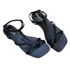 Sandalias de diseño de punta cuadrada para mujer, nuevas de moda verano 2026, sandalias versátiles de suela blanda y tira fina