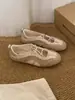 Sapatos Femininos Slip-On Confortáveis, Respiráveis, Vazados e de Solado Macio, Estilo Novo Verão 2026, Slip-On com Cordão, Sapatos de Treino Alemães em Camurça