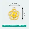 Colgante de Flor de Camelia Estilo Europeo y Americano con Pedrería y Aleación de Esmalte, Diseño de Colgante Único Accesorios para Joyería DIY, Suministro Mayorista Transfronterizo