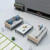 Sofá de vime ao ar livre Canto de lazer Sofá de vime Combinação Varanda ao ar livre Terraço Hotel Pátio Jardim Designer