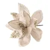 Decorações de Natal transfronteiriças, flores de Natal artificiais, arranjos de flores de tecido, ornamentos decorativos, flores de Natal de veludo com lantejoulas atacado