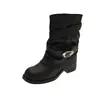 Botines Martin Cortos Vintage Desgastados para Mujer, Novedad Otoño 2026 Estilo Western con Hebilla en el Tobillo