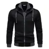 Sudadera de Moda de Primavera para Hombre 2024, Nuevo Cárdigan con Capucha de Bloques de Color Ajustado Casual para Hombre, Chaqueta Delgada