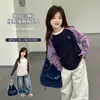 Camiseta 100% Algodão YOJIA para Meninas Outono 2026 Novo Estilo Coreano Camada Interna Menina Pequena Manga Longa Top Camisa Base para Crianças
