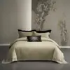 Juego de Ropa de Cama de Cuatro Piezas Jacquard Hueco de Lujo de Alta Precisión, Algodón Tencel Lino, Sábana y Funda de Edredón, Juego de Cama de Alta Gama para Compra Grupal