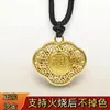 Nova Loja de Ouro Estilo Réplica Ouro de Areia Antigo Pingente Cadeado Cem Bênçãos para Crianças, Pingente de Ouro de Areia Resistente ao Calor e Não Desbota