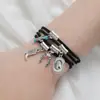 Sombrero de Vaquero Étnico Retro Transfronterizo de Aleación Botas de Vaquero Herradura Cactus Colgante Pulsera de Felpa Multicapa