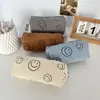 Nueva Bolsa de Lápices de Pana Estilo Ins para Estudiantes Bolsa de Papelería Sencilla Gran Capacidad Bolsa Portátil para Cosméticos Bolsa de Cosméticos para Salir