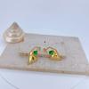 Nuevos Pendientes de Zirconia Estilo Ins Pendientes de Joyería Transfronteriza con Sensación de Gema Pendientes Pendientes Pendientes Recubiertos Eléctricamente de Cobre Puro 18K para Mujer