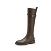 ¡Primer encuentro, advertencia de piernas largas~! Botas de montar altas con hebilla y tacón grueso para mujer, nuevo estilo otoño/invierno, punta redonda, botas largas retro