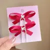 Pinza para el cabello con lazo de cinta dulce, clip para flequillo lateral, pinza sencilla de pico de pato, adorno para la cabeza, popular francés, pinza para el cabello sencilla