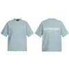 Camiseta Casual de Manga Curta Solta Estilo Americano High Street Versátil com Estampa de Letras Transfronteiriças para Homens e Mulheres Algodão Puro Casal