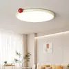 Luminária de Teto para Quarto Estilo Creme Estilo Wabi-Sabi Pequena Feijãozinho de Leite Luminária para Quarto Infantil Nórdica Redonda Quarto Principal e Quarto Secundário