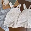 Macacão de Verão Fofo para Bebê Menina Cutemily, Macacão Bermuda Suspensório Colorido Floral de Algodão para Bebês Meninas