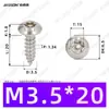Tornillos Autoperforantes de Acero Inoxidable 304 de Cabeza Redonda Ranurada Gb7380 Antirrobo Autoperforantes Cola Puntiaguda Tornillos de Rosca Gruesa M2-M6