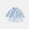 Suéter de Tricô Cardigan para Meninas Outono 2026 Novo Estiloso Casaco para Bebê Menina Tricô Princesa Outono Infantil
