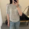 Suéter de Punto Calado Nuevo, Único y Exquisito para Mujer, Camiseta Dulce Holgada con Cuello Polo, Top Fresco y Ligero