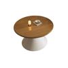 Mesa de centro extraíble de madera maciza de estilo francés, para apartamento pequeño, sala de estar, mesa auxiliar de estilo medio, mesa de té pequeña, mesa redonda moderna de tamaño simple