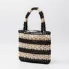 Bolsas Tejidas Únicas para Mujer, Bolsas de Madera con Cuentas para Vacaciones en la Playa, Bolsos de Mano Casuales para Viaje, Bolsas Huecas de Cuentas de Color Sólido