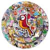 200 adesivos de desenho animado de animais com bonecos palitos, originais, não infringentes, à prova d'água, decorativos, adesivos térmicos