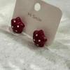 Pendientes de otoño e invierno vintage de Ankra rojo cereza con estrella de cinco puntas, delanteros y traseros, de dos piezas, ligeros, de lujo, de alta gama, para mujer.