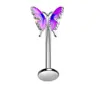 Acero Inoxidable Moda Fondo Plano Barra Curva Corazón Luna Flor Mariposa Circonita Perforación Stud Coclear Aro Ceja Stud Labio