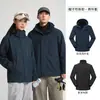 Chaqueta exterior 3 en 1 de forro polar jacquard flocado estilo lobo para hombres y mujeres, abrigo con capucha para montañismo y senderismo, personalizable