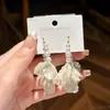 Pendientes de Borla de Flor de Perla Estilo Francés para Mujer, Pendientes Adelgazantes con Diseño Único y Temperamento Elegante, Pendientes Festivos