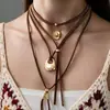 Sombrero de Vaquero Étnico Retro Transfronterizo de Aleación Botas de Vaquero Herradura Cactus Colgante Pulsera de Felpa Multicapa