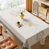 Toalha de mesa de PVC fresca e simples, à prova d'água, à prova de óleo, lavável, resistente ao calor, estilo ins, atmosférica, toalha retangular para mesa de centro