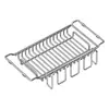 Cesta expandible de acero inoxidable para escurrir, cesta de almacenamiento engrosada, diseño perforado, para usar en el fregadero de la cocina, para escurrir y almacenar tazones, platos, frutas y verduras