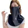 Mascarilla de Protección para el Cuello Estilo Chal de Verano, Velo Protector Solar Anti-UV, Mascarilla de Seda Helada de Alta Elasticidad Versión Ancha para Mujeres