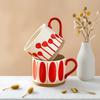 Exquisita Taza de Café Taza Pareja Set de Regalo de Celebración de Aspecto Elegante Taza de Cerámica Roja Personalización
