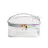 Bolsa de cosméticos transparente con diseño de láser mágico de colores, bolsa de viaje portátil, bolsa de almacenamiento impermeable para artículos de tocador, novedad de verano