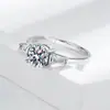 Versión Coreana Más Vendida Transmisión en Vivo Anillo de Diamante Simulado de Alto Carbono Moissanita para Mujer Venta Directa del Fabricante Anillo de Diamante Moissanita
