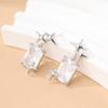 Pendientes de cobre y circonita para mujer, con forma de copo de nieve giratorio, elegantes y con forma de círculo de amor y diamantes, accesorios.