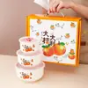 Juego de Tres Piezas de Recipiente de Conservación de Cerámica, Recipiente Sellado, Caja de Conservación, Juego de Recipientes para Regalo, Caja de Regalo, Ceremonia de Apertura, Boda, Impresión de Logotipo, Venta al por Mayor