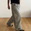 Pantalones de trabajo casuales con diseño de cremallera retro americano para hombres y mujeres, nuevo estilo de otoño, holgados, casuales, versátiles, de pierna ancha, modernos