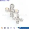 Suministro circuito de gas de laboratorio 1/8mm unión de férula de cuatro vías unión de férula de cuatro vías de acero inoxidable 1/8mm