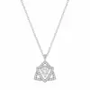 Colar com Pingente Novo 8 Corações 8 Flechas Moissanita 1 Quilate Estilo Ins Flor de Lótus Estrela Feminino para Transmissão ao Vivo